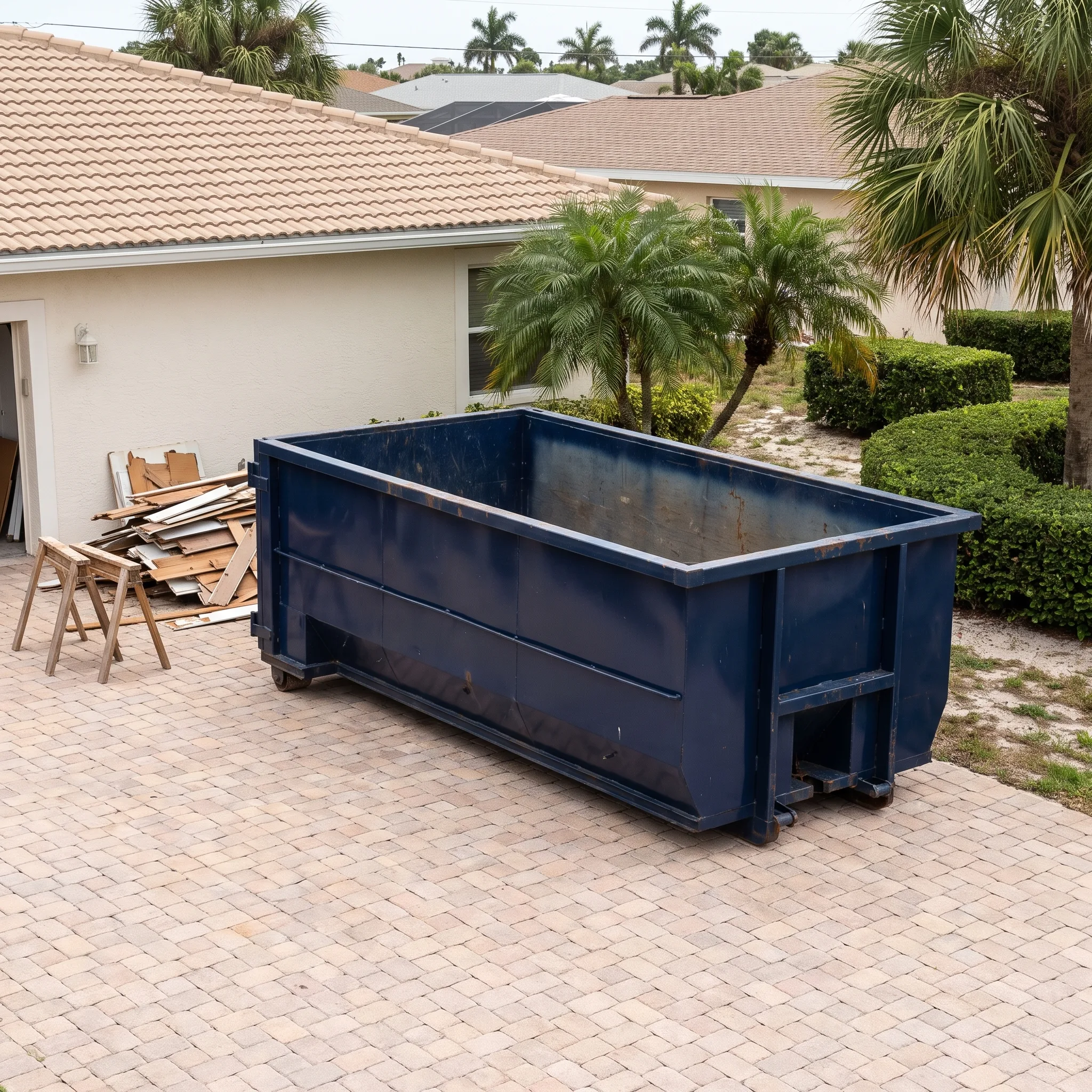 Dumpster on a Brevard County, FL job site